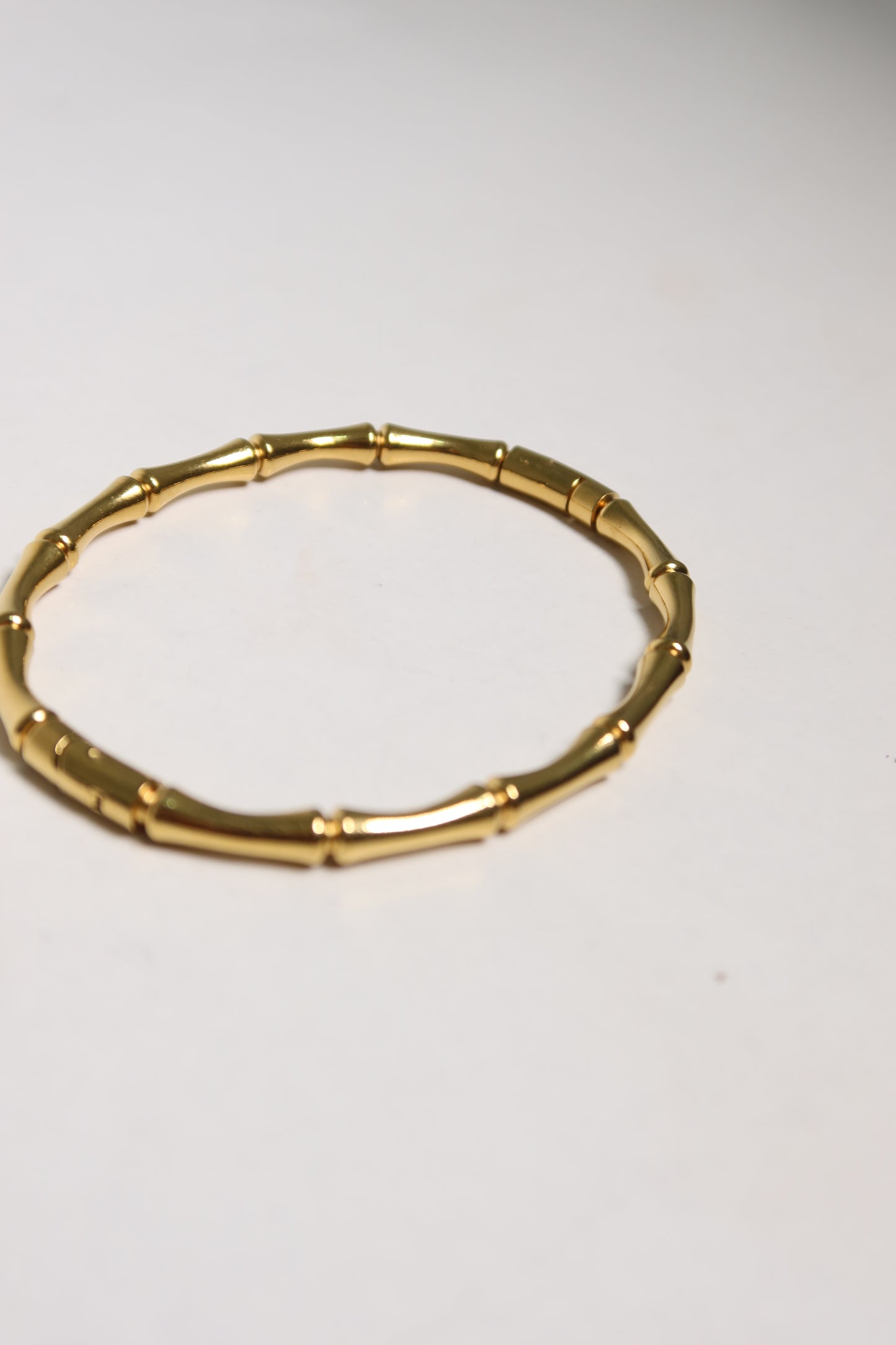 Bracelete Bamboo De Aço Inoxidável Dourado