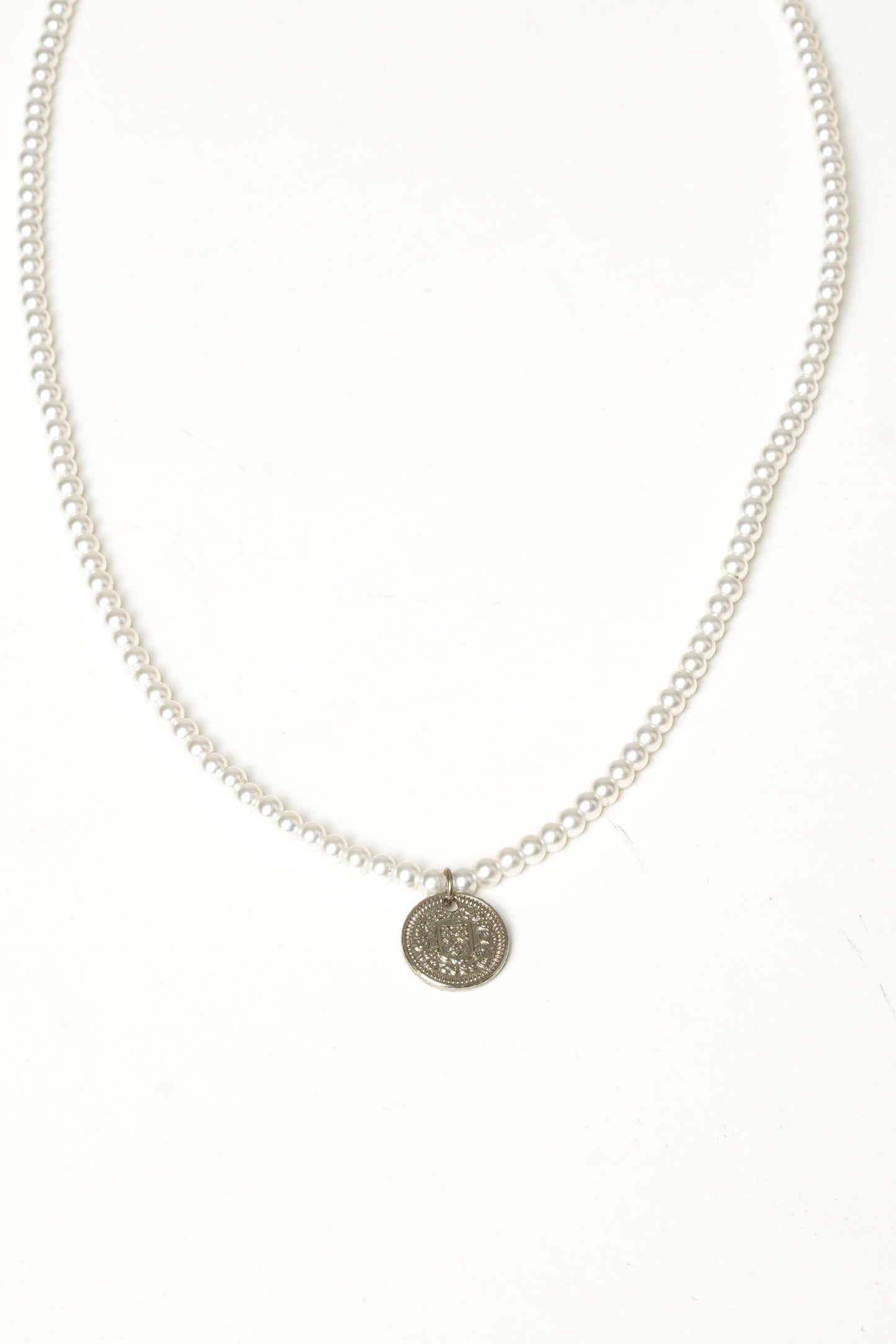 Colar Pearl Coin Aço Inoxidável