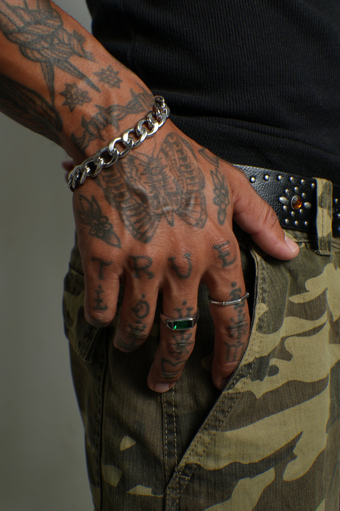 Anel Bamboo de Aço Inoxidável