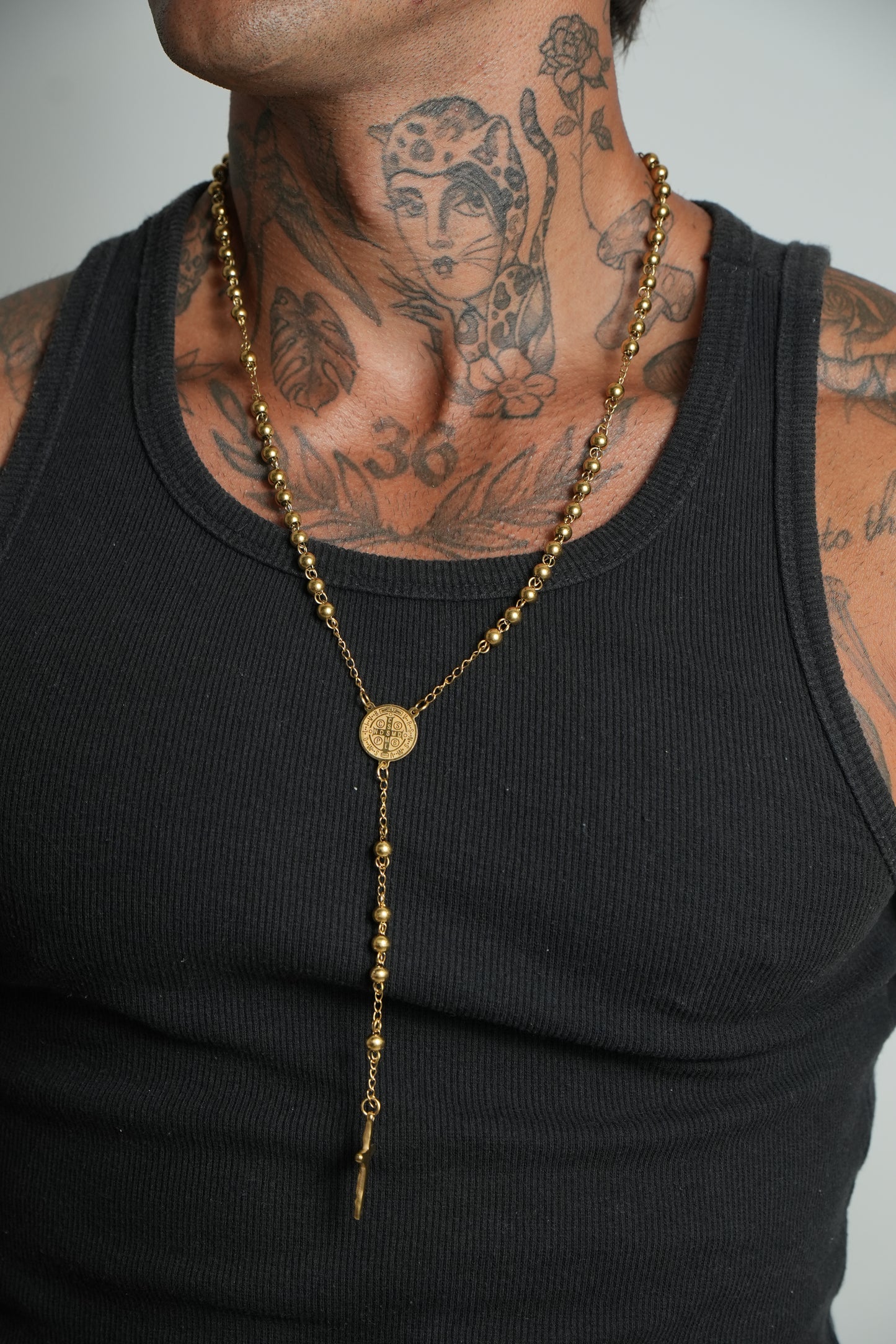 Colar Terço Dourado