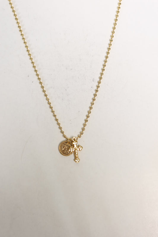 Colar Ball Gold de Aço Inoxidável Dourado