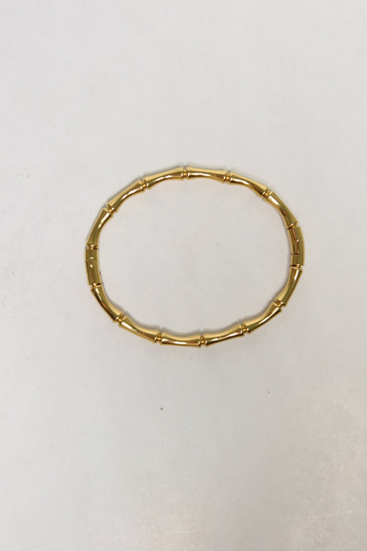 Bracelete Bamboo De Aço Inoxidável Dourado