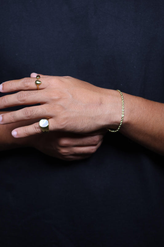 Pulseira Wave de Aço inoxidável Dourado