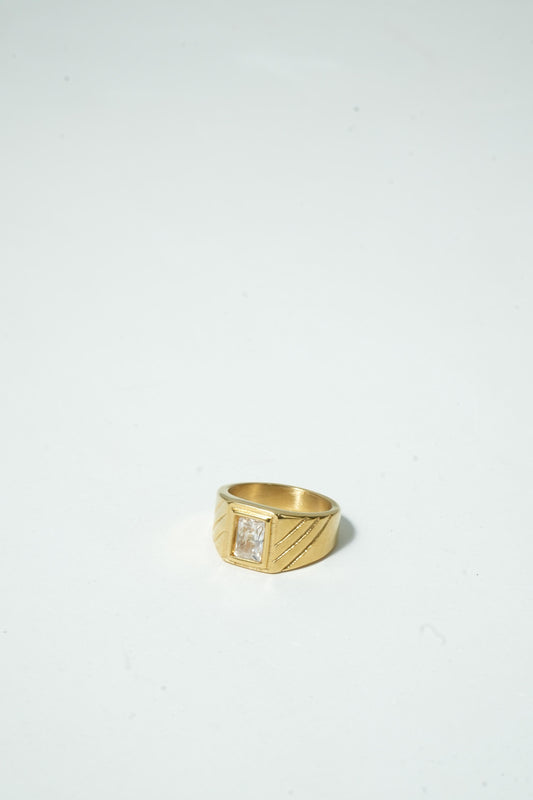 Anel White Dourado