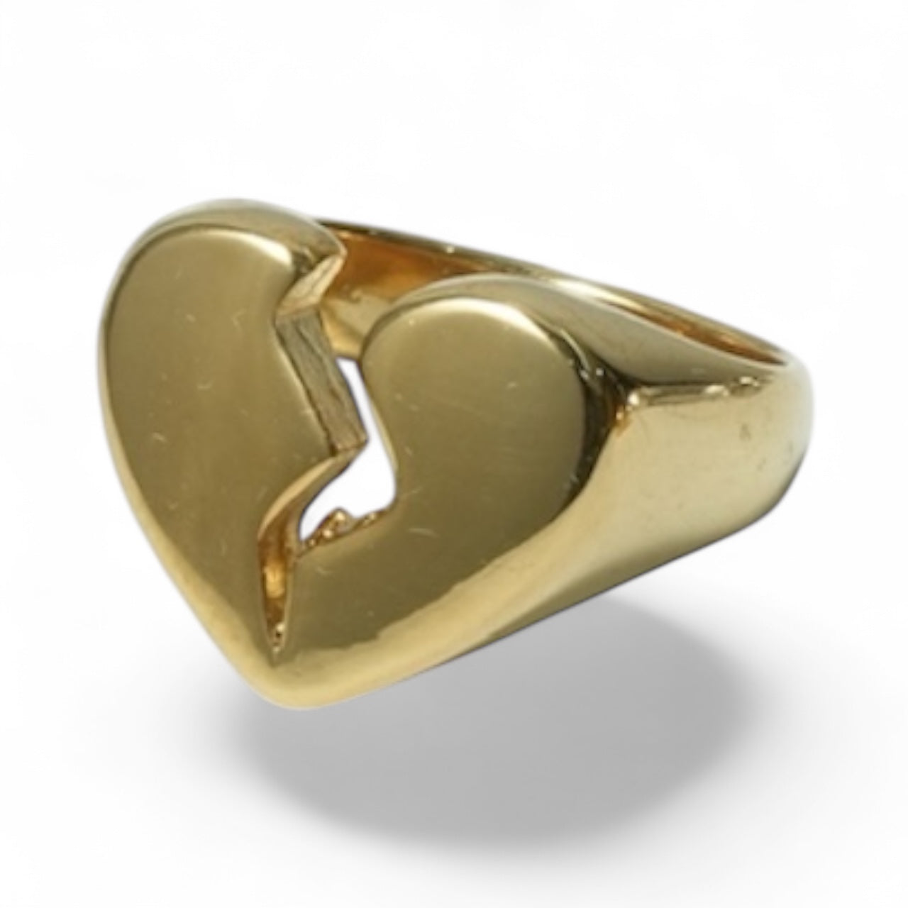 Anel de Coração Partido Dourado