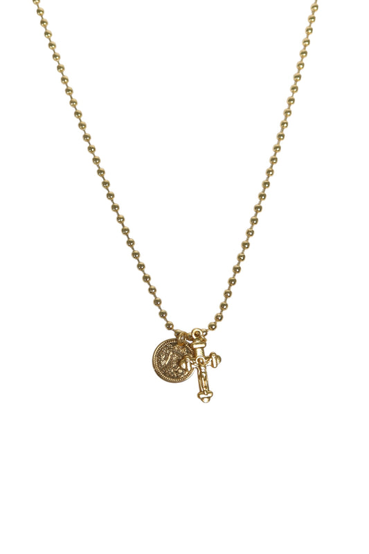 Colar Ball Gold de Aço Inoxidável Dourado