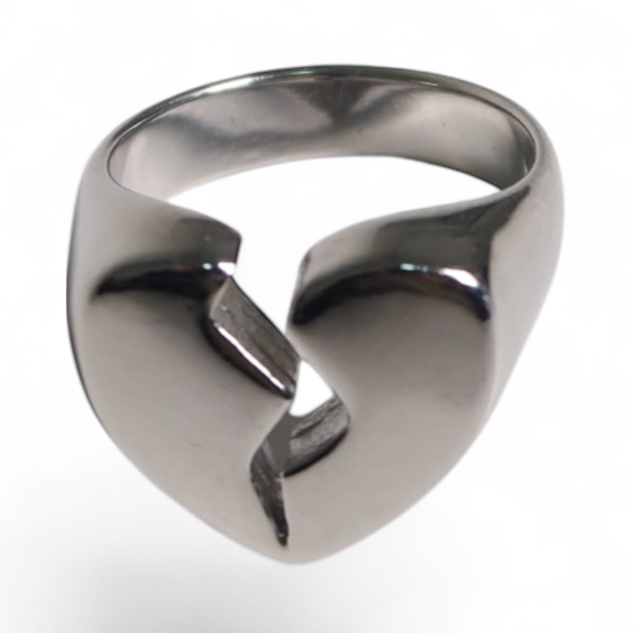 Anel de coração partido de Aço Inoxidável